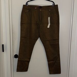 Vintage Anna Scholz For Simply Be UK Gold Snake Print Denim Jeans